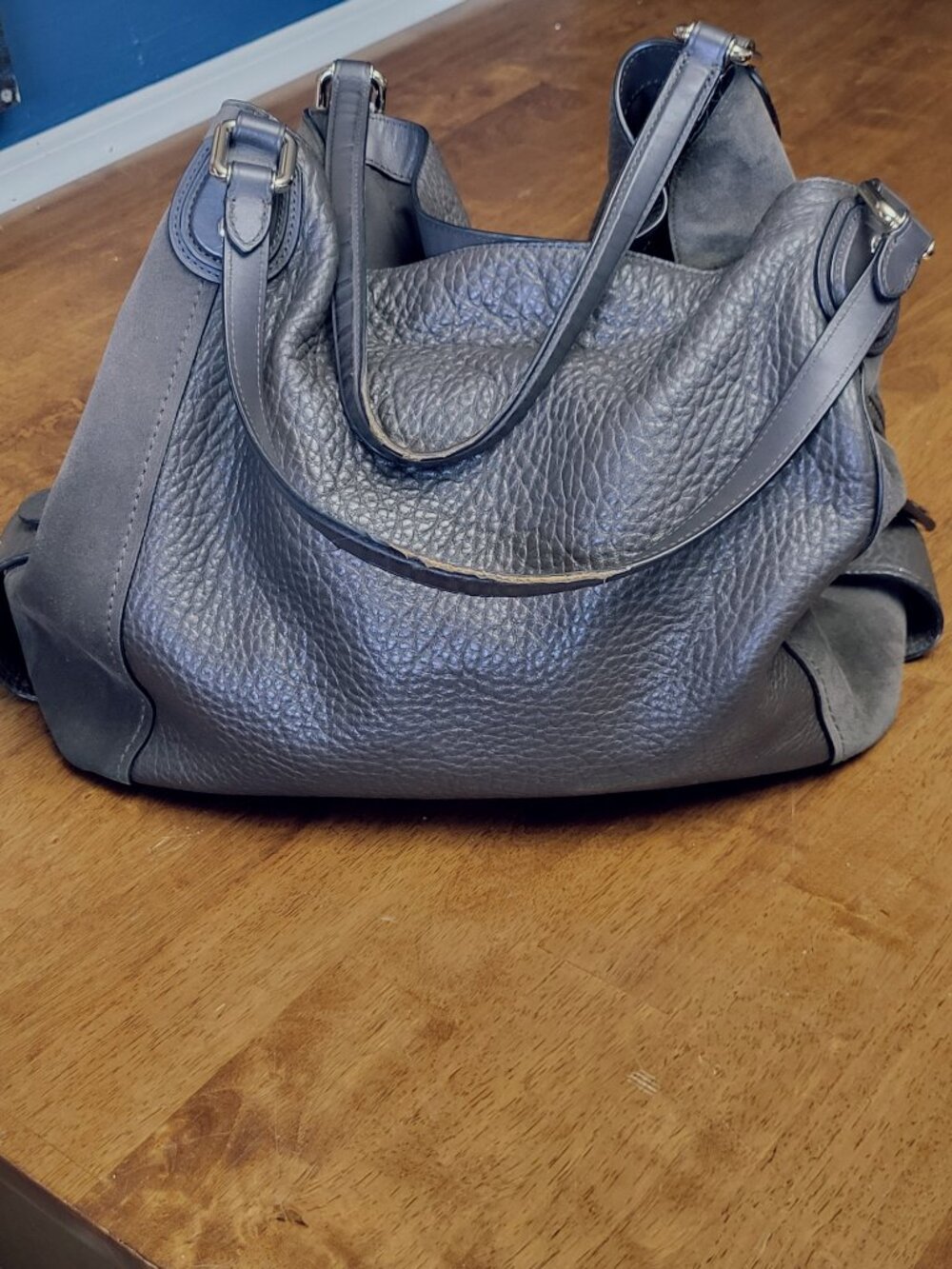 Coach ~ Edie Bag 42 ~ Mixed Leather Buffalo Embossed  Shoulder Bag / Purse - Picture 2 of 10